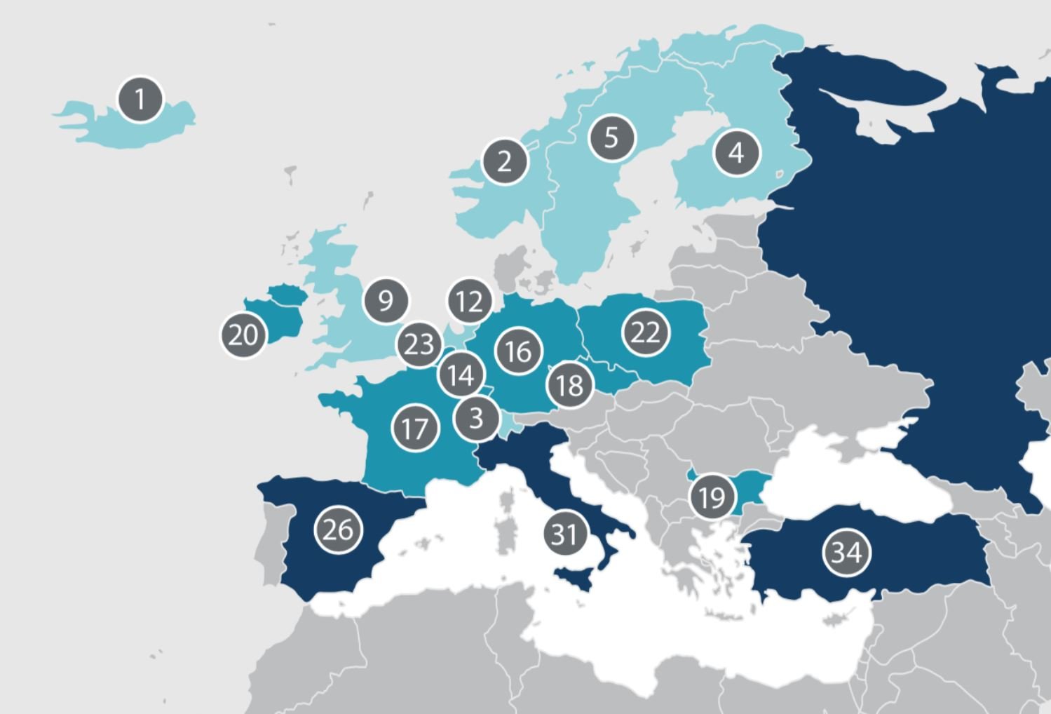 Cloud Security Data Center Risk Index 2016 Karte
